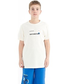Resim Tommylife Tommy Life Ekru Baskı Detaylı O Yaka Standart Kalıp Erkek Çocuk T-shirt - 11117 Ekru 