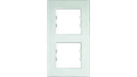 Resim Arvehu Electric Asfir Schneider Asfora Serisine Özel Ikili Beyaz Pleksiglas Dikey Anahtar Priz Çerçevesi 