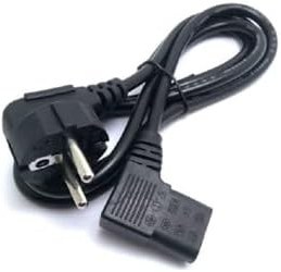 Resim Power Kablo L Tipi C13 Power Kablo 3x0.75 90 Derece Kasa Ekran Monitör Güç Elektrik Kablosu 1.8 mt Siyah 