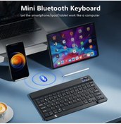 Resim BLUE İNTER QASUL IPad Xiaomi Samsung Huawei Uyumlu Tablet Laptop Uyumlu Bluetooth Bağlantılı Klavye+Mouse Set 