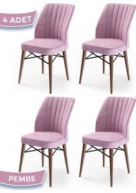 Resim Canisa Concept Canisa Flex Serisi Gürgen Ayaklı 1.sınıf Sandalye , 4 Adet , Pembe , Ayaklar Ceviz Sandalye Pembe Ayaklar Ceviz 