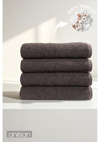 Resim 4'lü Büyük Banyo Havlusu - 90x150 Cm, 650gr, %100pamuk, Spa Ve Otel Havlusu, Günlük Kullanıma Uygun Antrasit 