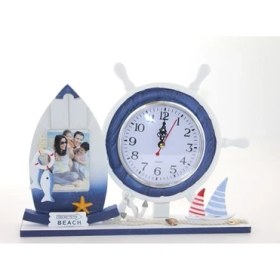 Resim Periboia Ahşap Marin Dümenli Çerçeveli Saat Model 1 
