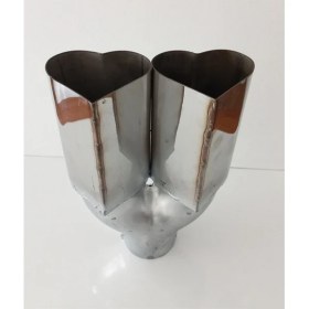 Resim Egzozcum Kalp Şeklinde Çiftli Eşit Egzoz Ucu Paslanmaz Krom Eksoz Başlığı 60 Mm. 