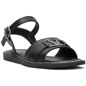 Resim Venüs 2512203y Kadın Hakiki Deri Düz Sandalet Siyah Siyah 