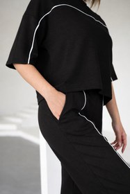 Resim moda paketi KADIN 2Lİ MODAL KUMAŞ BİYELİ EŞOFMAN TAKIM 