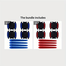 Resim Sunshine022 Mavi Kırmızı 8 Adet Kapı Kolu Koruyucu Film Çizilmez Yansıtıcı Şerit 