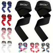 Resim 1 Çift Ayarlanabilir Ağırlık Kaldırma Bilek Askıları Vücut Geliştirme Güç Kaldırma Güç Antrenmanı Deadlifts Askıları 