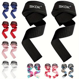 Resim 1 Çift Ayarlanabilir Ağırlık Kaldırma Bilek Askıları Vücut Geliştirme Güç Kaldırma Güç Antrenmanı Deadlifts Askıları 