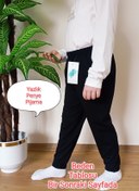 Resim VİP BERA TEKSTİL Çocuk Siyah Likralı Yumuşacık Penye Paçası Lastikli Yazlık Pijama Altı 