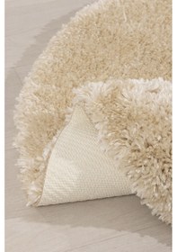 Resim Koza Home Douro Shaggy Banyo Paspası Bej Kaydırmaz Taban Daire 120 X 120 Cm Bej 