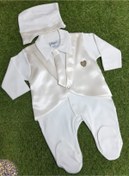Resim Sönmez Baby Saten Ceket Ve Kravatlı Ikili Bebe Tulum Takımı 