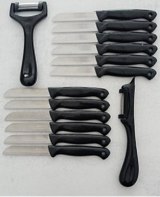 Resim Solingen 12'li Meyve-sebze-doğrama Bıçağı Ve 2'li Soyacak 14'lü Set Siyah 