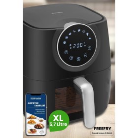 Resim 1700W Xl Dokunmatik Airfryer, 8 Ön Ayarlı, Cam Kapaklı, Aydınlatmalı, Sıcak Hava Fritözü 