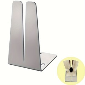 Resim Paslanmaz Çelik Fermuar Tutucu Alet, Fermuar Tamiri ve Montajı için Kolayca Takılan Kaydırıcı Ray, Gümüş Gri 