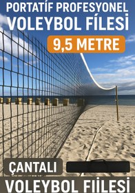 Resim CKSpor 9.5 Metre Taşınabilir Pratik ve Profesyonel Voleybol Filesi Çantalı Voleybol Filesi CKS215 