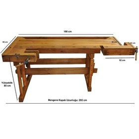 Resim Titi Iki Mengeneli Hobi Ahşap Oyma Marangoz Çalışma Tezgahı 190Cm 