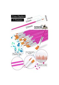 Resim Resim Fırçası 9 Numara 10 Adet Yuvarlak Uçlu Sentetik Resim Fırça Ekonomik Suluboya Akrilik Boya Guaj Boya Yağlı Boya 