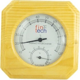 Resim Ahşap Sauna Termometresi ve Higrometresi Tek Saat İçinde 