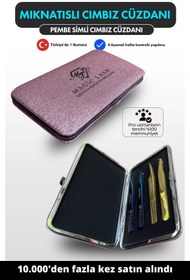 Resim Magic Lash Pembe Simli Mıknatıslı Ipek Kirpik Cımbız Cüzdanı Şık Ve Güvenli Saklama Çözümü 