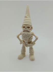 Resim shop Uzun Şapkalı Sakallı İskelet Cüce Figürü - 3D Baskı Dekoratif Obje 