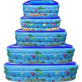 Resim Fastbuy Bağımsız Hava Yastıklı Şişme Havuz - 147x105x50 Cm, Çok Renkli Çok Renkli 