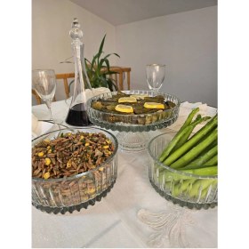 Resim Kesme Kristal Cam Salata Kasesi Seti 3 Lü 