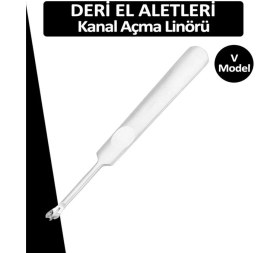 Resim Dopar Kanal Açma Bıçağı Linör (9,5 Cm) Deri El Aleti U + V 2li Set 