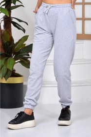 Resim pandy Gri Renk Unisex Paçası Lastikli Slim Fit Jogger Eşofman Altı 