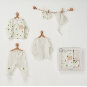 Resim Andywawa Newborn 5'Li Bebek Hastane Çıkış Seti - Ac22780R Ekru 