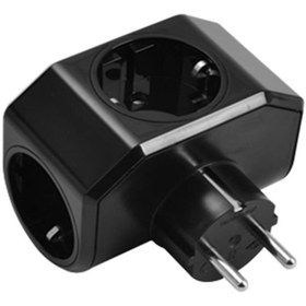 Resim Mutlusan Plus Topraklı Üçlü Yonca Fiş-Priz Siyah 