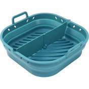 Resim Hava Fritöz Silikon Plaka Kare Yeniden Kullanılabilir Hava Fritöz Pişirme Aksesuarları Katlanabilir 8.5in Airfryer Alet Pişirme Kalıp Mavisi (Yurt Dışından) 