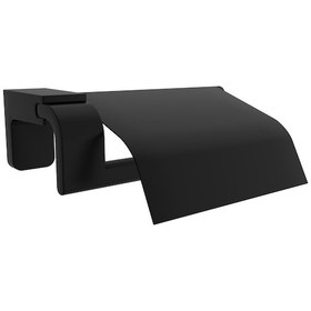 Resim Zethome F1 Serisi Paslanmaz Duvara Monte Kapaklı Kağıtlık Siyah 