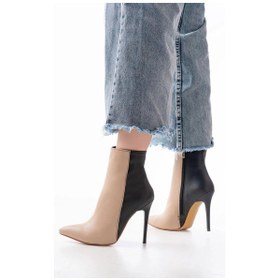 Resim Ls-216 Nut Yüksek İnce Topuklu Fermuarlı Kadın Bot Çok Renkli 