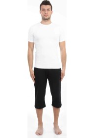 Resim Moda Erkek Pamuk Kapri Siyah Siyah 