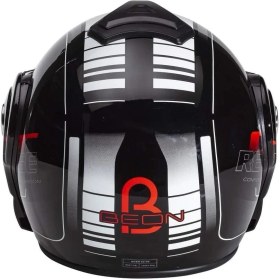 Resim beon B 702 Reverse Tam Açılır Kask Siyah Beyaz Kırmızı M 