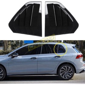 Resim Carmind Vw Golf 8 Uyumlu Kelebek Cam Vizörü Piano Black 2021- 