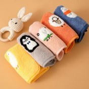 Resim 5 Adet Yumuşak Mercan Polar Karikatür Hayvan Yüz Havluları - Nakışlı, Süper Emici El & Yüz Havluları Banyo, Mutfak, Oturma Odası İçin - Sevimli Penguen, Tavşan, Tilki Tasarımları - Mükemmel Noel Hediyesi, Bayramlık Hediye Havluları | Eğlenceli Nakışlı Tasarım | Peluş Havlu Kumaşı, Banyo El Havluları 
