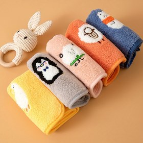 Resim 5 Adet Yumuşak Mercan Polar Karikatür Hayvan Yüz Havluları - Nakışlı, Süper Emici El & Yüz Havluları Banyo, Mutfak, Oturma Odası İçin - Sevimli Penguen, Tavşan, Tilki Tasarımları - Mükemmel Noel Hediyesi, Bayramlık Hediye Havluları | Eğlenceli Nakışlı Tasarım | Peluş Havlu Kumaşı, Banyo El Havluları 