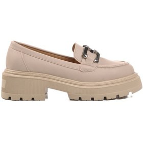 Resim Aspor Bej Cilt Kadın Günlük Loafer Ayakkabı Çok Renkli 