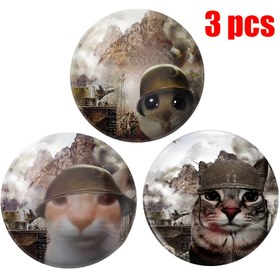 Resim Üç sevimli ve komik kedi rozeti broşlar, kot pantolonlar, kıyafetler, sırt çantaları ve şapkalar için mükemmel, koleksiyon için uygun, festivaller, etkinlikler, partiler, erkek arkadaş veya kız arkadaşlar için ideal hediyeler 