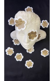 Resim Ozpas Dekoratif Yapay Çiçek Gold-beyaz 4.5cm En 10ad. 