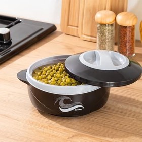 Resim Porsima 3149 1000 mL Yemek Termosu - Sızdırmaz Kilitlenebilir Kapak Paslanmaz Çelik Sefer Tası - Siyah 