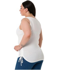 Resim Disentis Büyük Beden Kalın Askılı Yanları Tünelli Viskon Ekru Body-ekru Ekru 