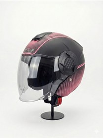 Resim Free-M FREEM MAT PEMBE-SİYAH GÜNEŞ VİZÖRLÜ ECE R 22.06 SERTİFİKALI AÇIK YARIM KASK 