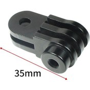 Resim Siyah Kısa Adaptör-cnc Alüminyum Üç Yollu Ayarlanabilir Pivot Kol Montaj Adaptörü Gopro Hero 8 7 6 5 4 Djı Osmo Eylem Sjcam Yı Eken Kamera 