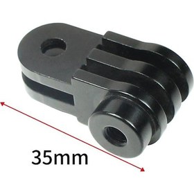 Resim Siyah Kısa Adaptör-cnc Alüminyum Üç Yollu Ayarlanabilir Pivot Kol Montaj Adaptörü Gopro Hero 8 7 6 5 4 Djı Osmo Eylem Sjcam Yı Eken Kamera 