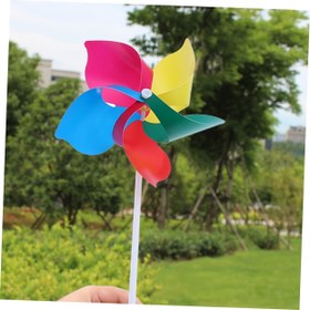 Resim 20/40 adet renkli fırdöndü bahçe çubukları - dayanıklı plastik ahşap saplı, açık hava partileri, bahçe sanatı ve çiftlik dekorasyonu için uygun 