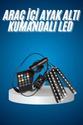 Resim AyrStore Araç Içi Aydınlatma Kumandalı 12 Led Ayak Altı Led Ambiyans Işığı Sese Duyarlı Kumandalı 