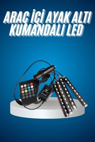 Resim AyrStore Araç Içi Aydınlatma Kumandalı 12 Led Ayak Altı Led Ambiyans Işığı Sese Duyarlı Kumandalı 